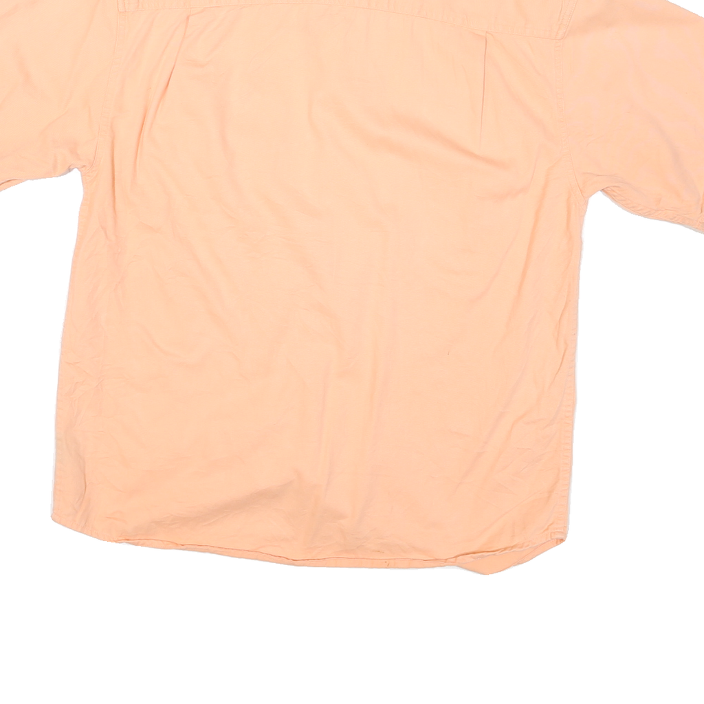 FADEDE GLOORY Mens Peach Cotton Blend L Short Sleeve Shirt Casual Pocket Button