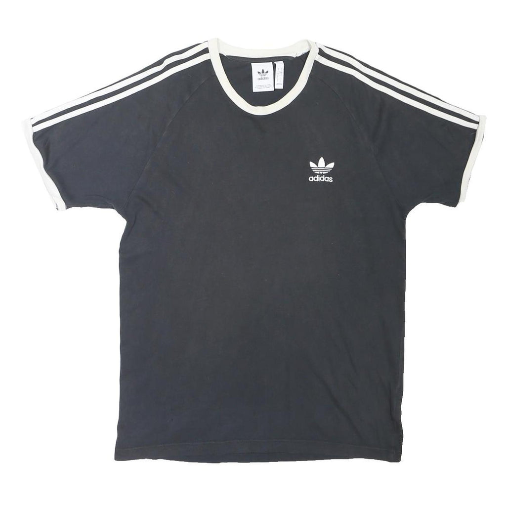 ADIDAS ORIGINALS Mens Black & White Graphic T-Shirt L Short Sleeve Crew Neck
