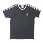 ADIDAS ORIGINALS Mens Black & White Graphic T-Shirt L Short Sleeve Crew Neck