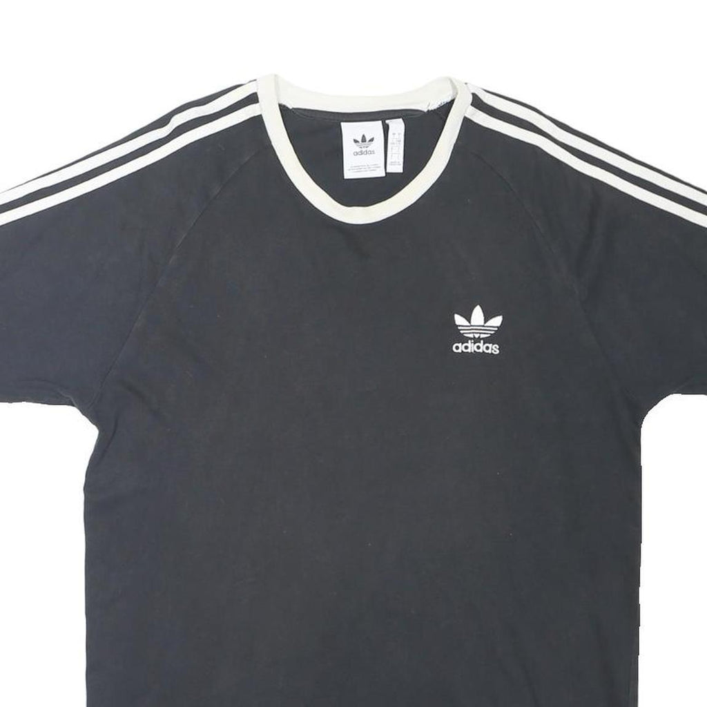 ADIDAS ORIGINALS Mens Black & White Graphic T-Shirt L Short Sleeve Crew Neck