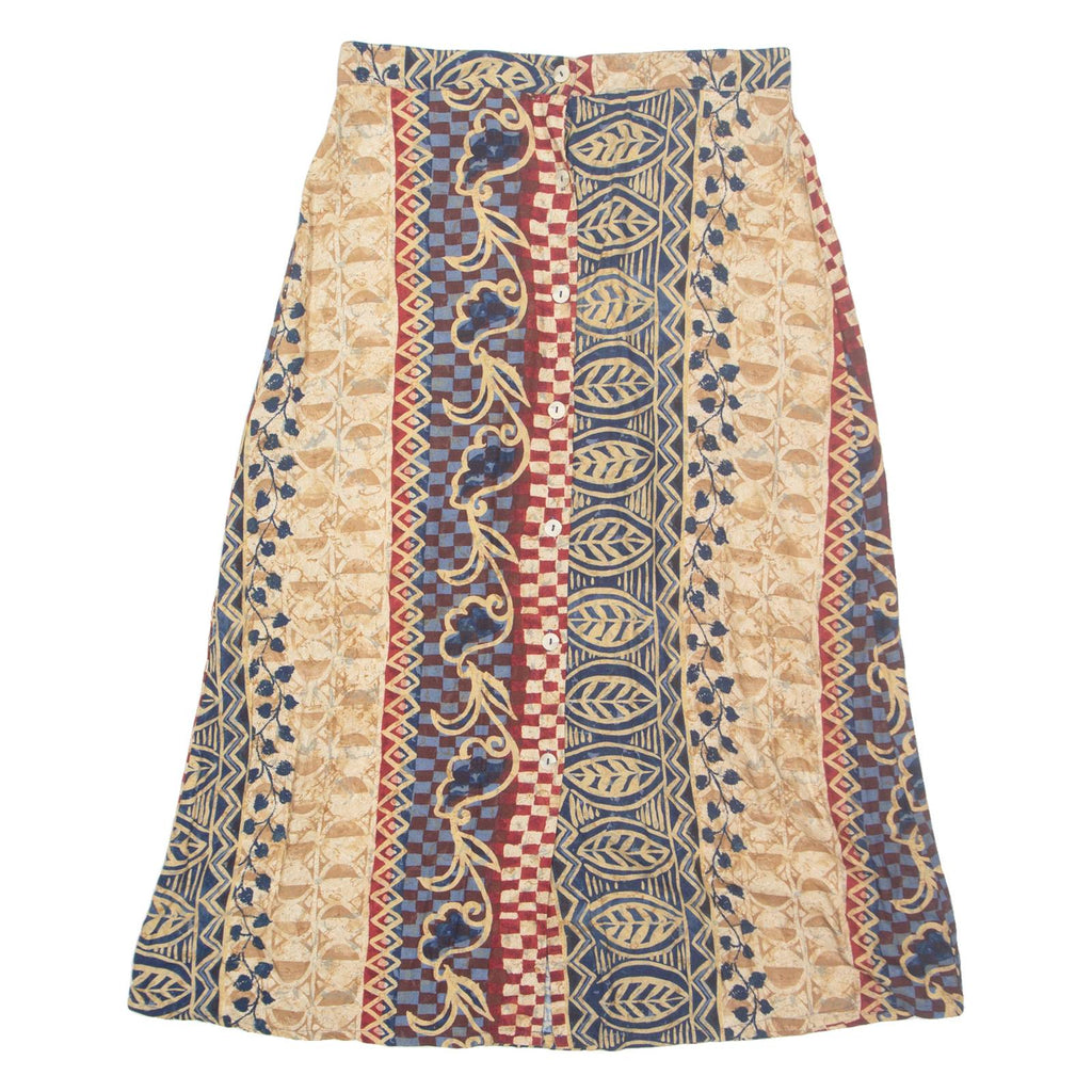 MAVEN Womens A-Line Skirt Brown Long Crazy Pattern M