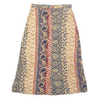 MAVEN Womens A-Line Skirt Brown Long Crazy Pattern M