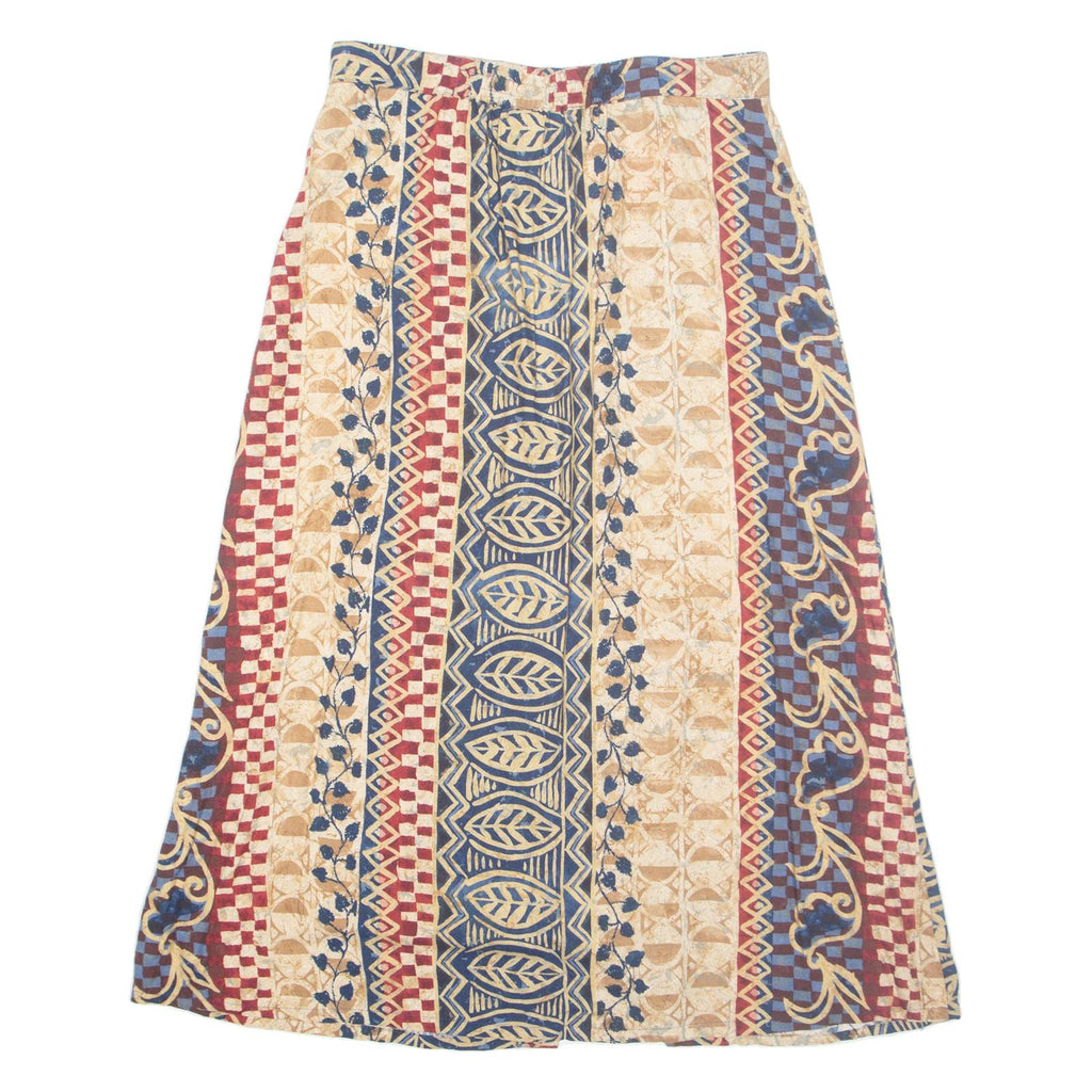 MAVEN Womens A-Line Skirt Brown Long Crazy Pattern M