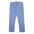 BOSS HUGO BOSS Mens Cotton Blend Blue Slim Straight Trousers W31 L27 Casual