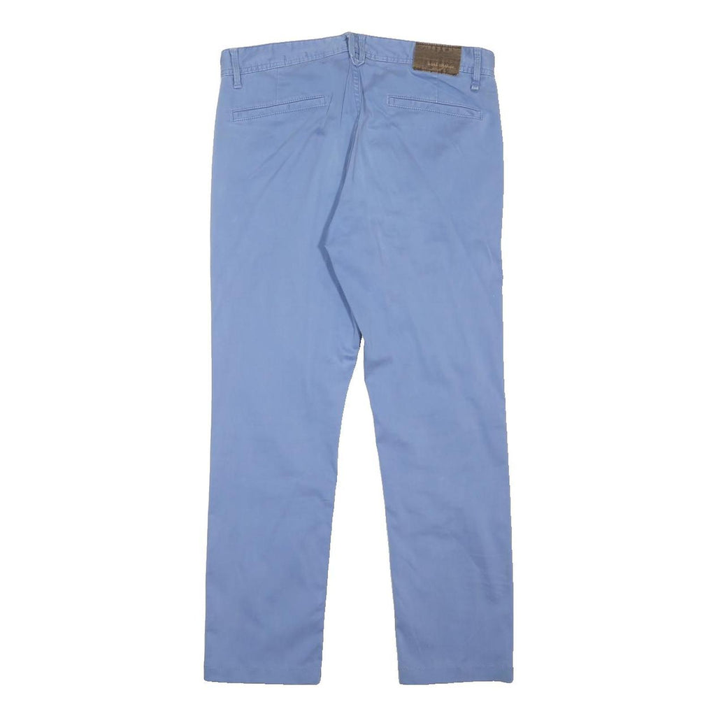 BOSS HUGO BOSS Mens Cotton Blend Blue Slim Straight Trousers W31 L27 Casual
