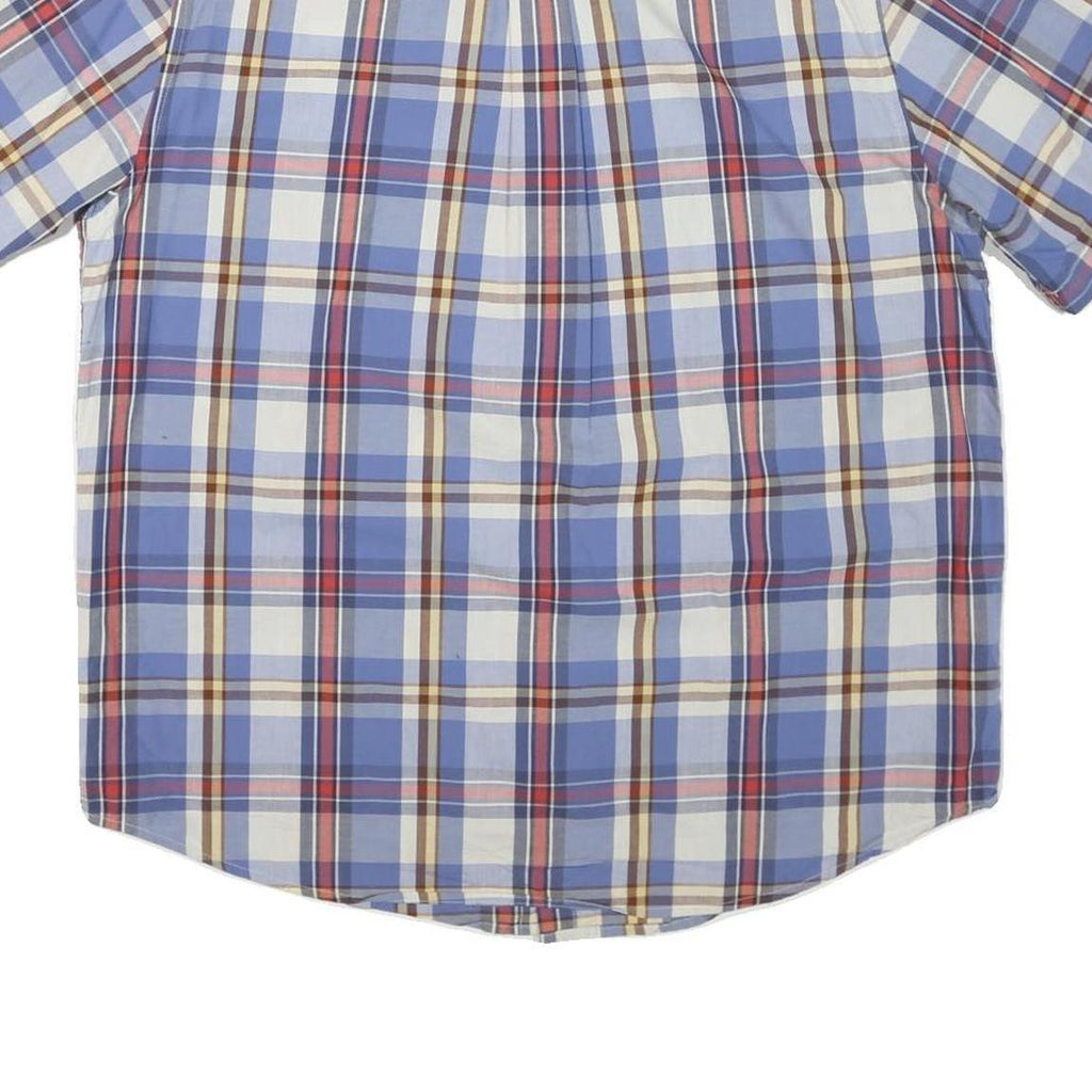 CHAPS Mens Blue & Red Check Shirt XL Button-Down Collared Cotton Casual