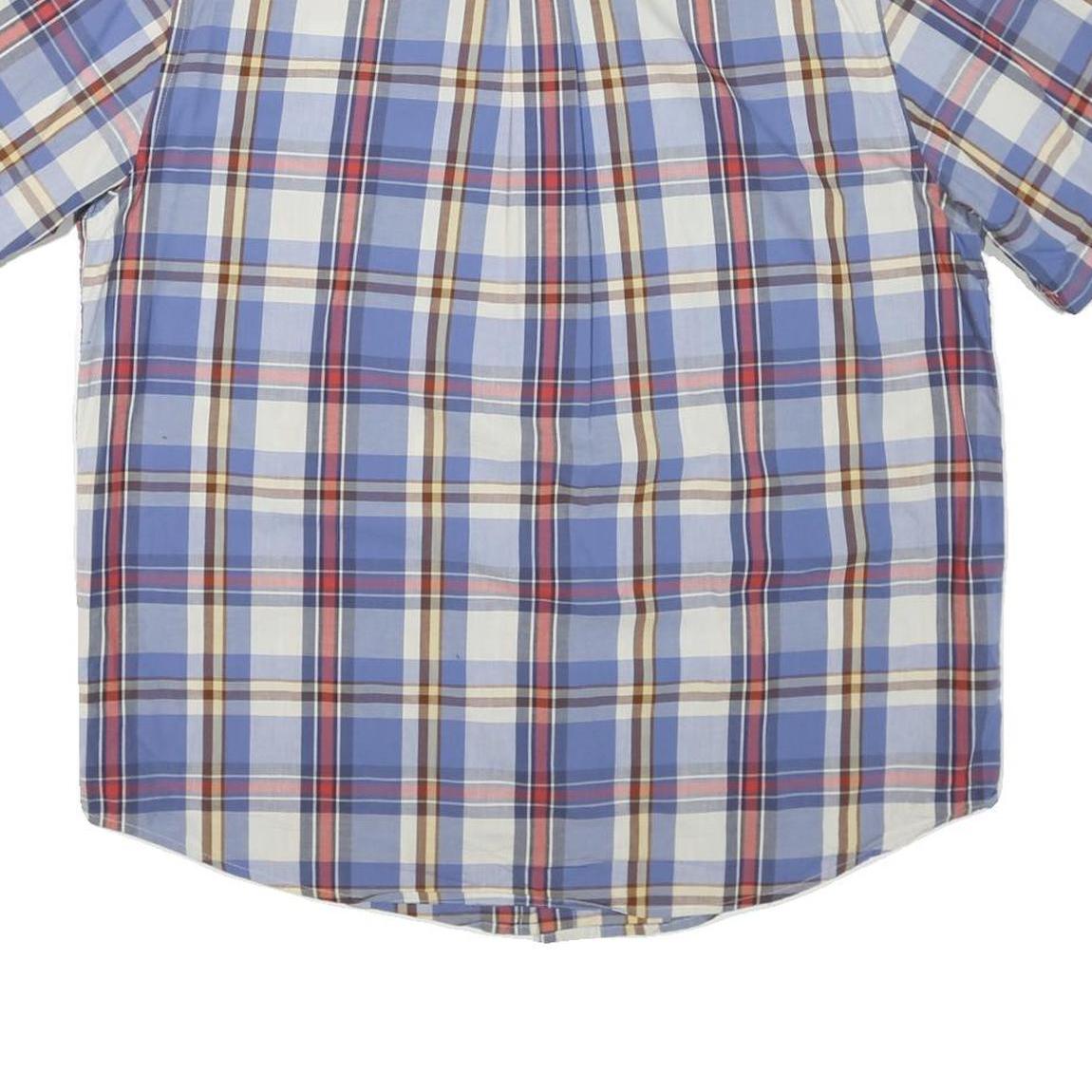 CHAPS Mens Blue & Red Check Shirt XL Button-Down Collared Cotton Casual