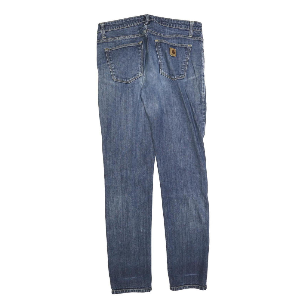 CARHARTT Mens Slim Blue Denim Slim Jeans W30 L32 Faded Casual Wear