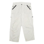 BONUS TRACK Mens Cotton White Regular Fit Straight Leg Trousers W34 L26 Casual