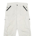 BONUS TRACK Mens Cotton White Regular Fit Straight Leg Trousers W34 L26 Casual