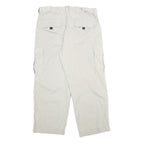 BONUS TRACK Mens Cotton White Regular Fit Straight Leg Trousers W34 L26 Casual