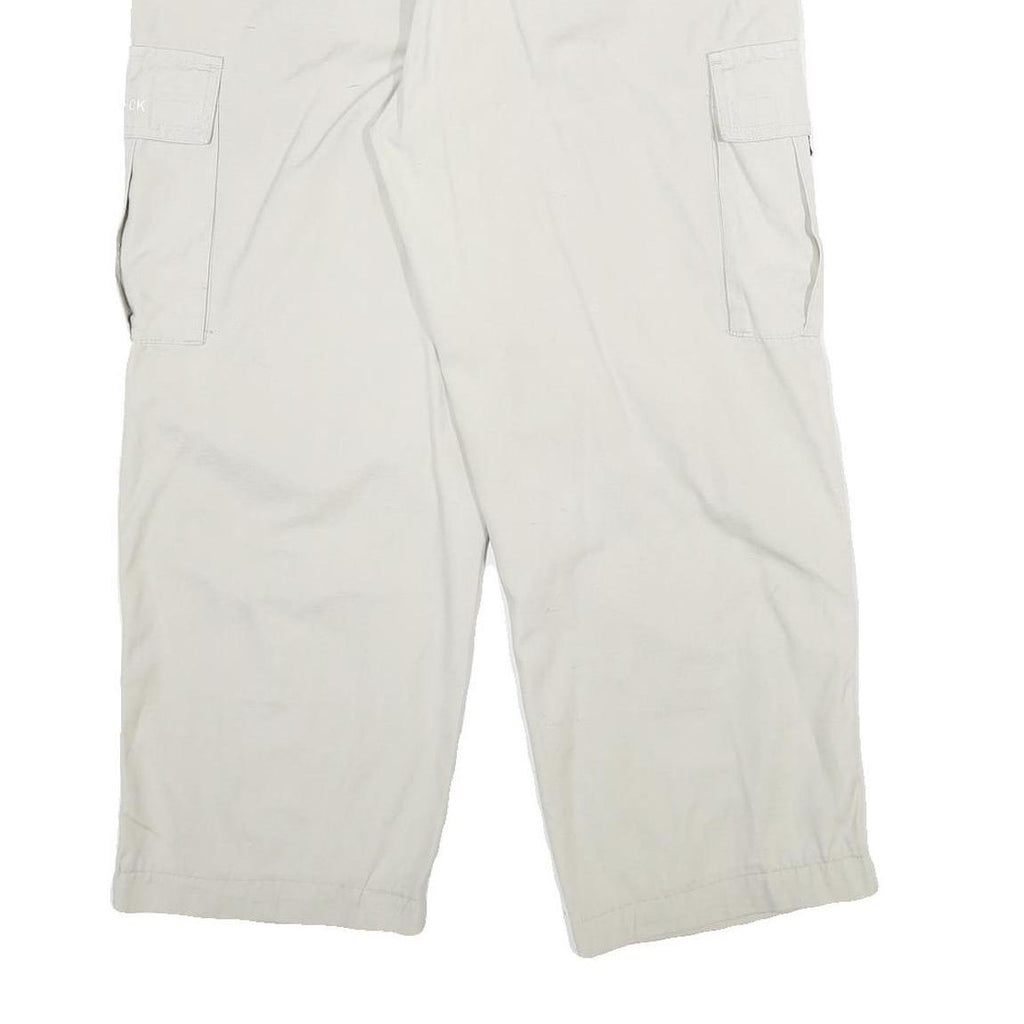 BONUS TRACK Mens Cotton White Regular Fit Straight Leg Trousers W34 L26 Casual