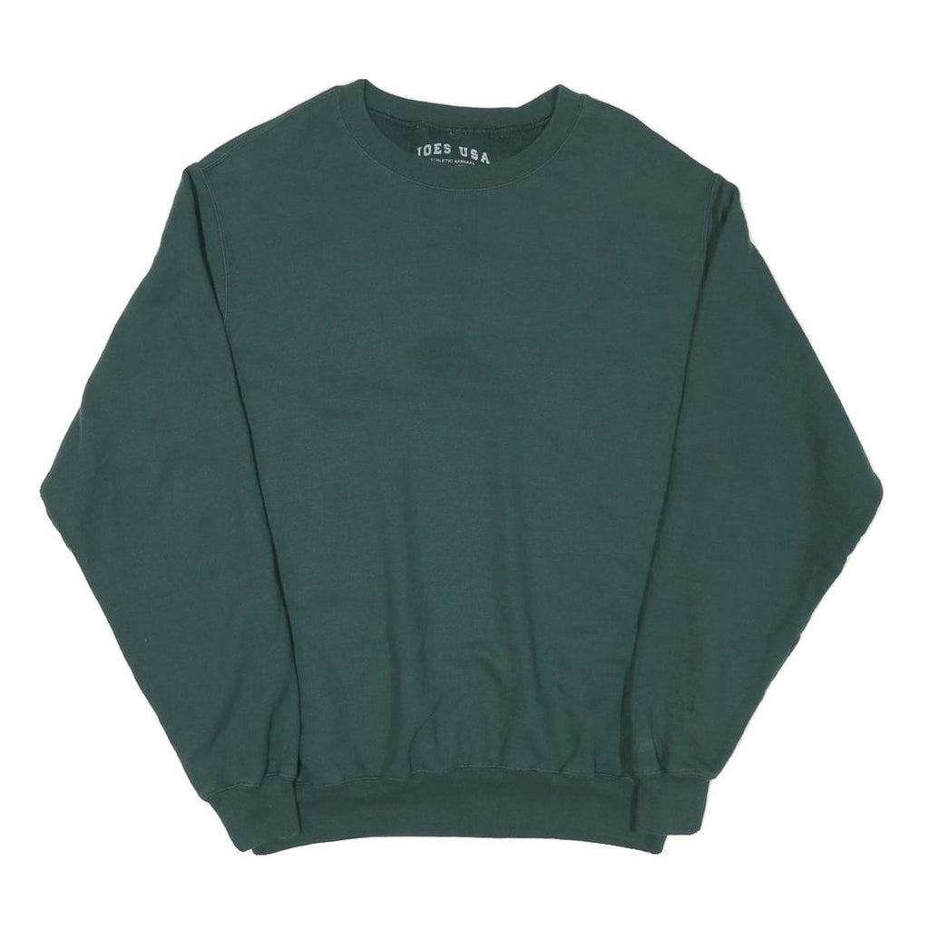 JOES USA Mens Green Crew Neck Sweatshirt M Cotton Blend Casual Pullover