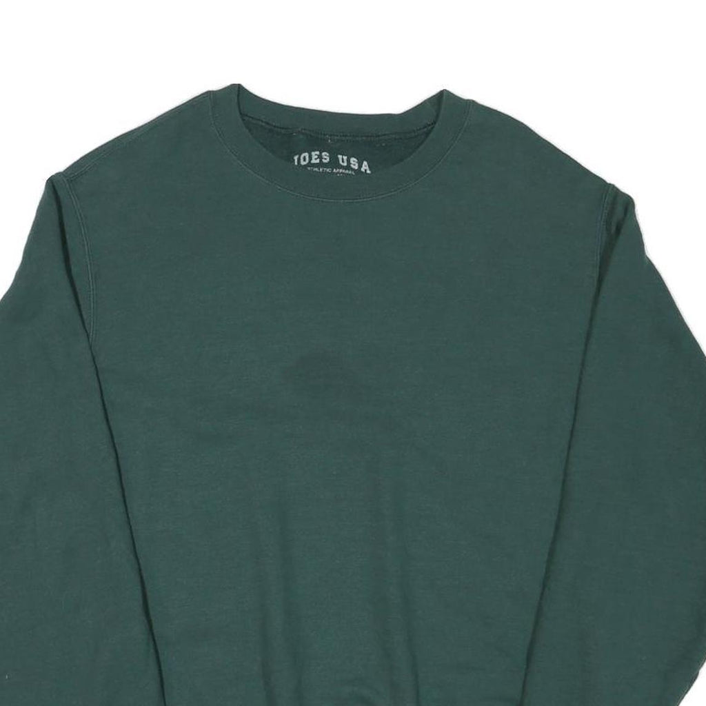 JOES USA Mens Green Crew Neck Sweatshirt M Cotton Blend Casual Pullover