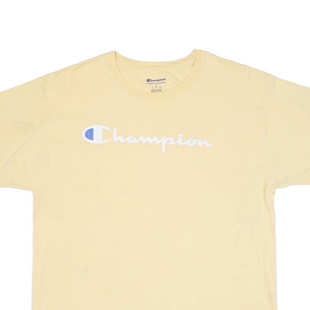 CHAMPION Mens T-Shirt Yellow L