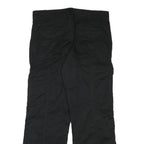 H&M Mens Black Regular Straight Fit Trousers W35 L31 Cotton Blend Zip Closure