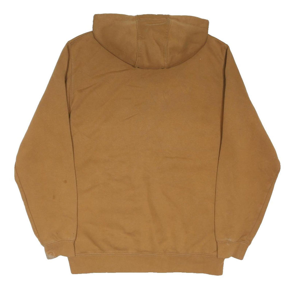 CARHARTT Mens Brown Hoodie M Cotton Blend Pullover Logo Print Workwear