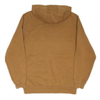 CARHARTT Mens Brown Hoodie M Cotton Blend Pullover Logo Print Workwear