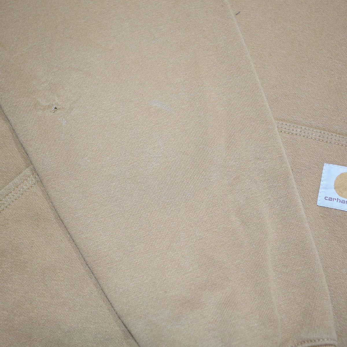 CARHARTT Mens Brown Hoodie M Cotton Blend Pullover Logo Print Workwear