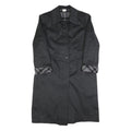 Womens Black Wool Blend Plain Button Jacket UK 16 Classic Fit Long Sleeve