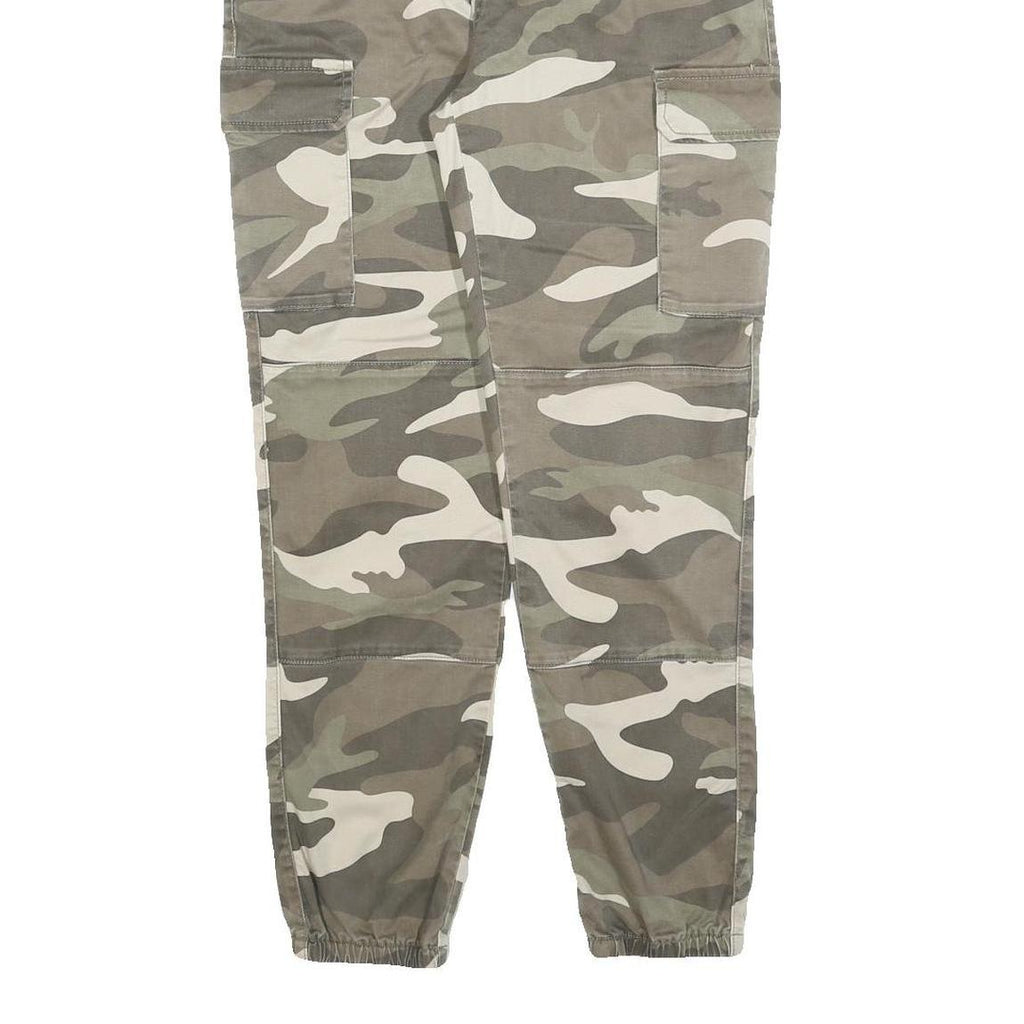 TALLY WEIJL Mens Cotton Blend Regular Camouflage Cargo Trousers W32 L28 Elastic