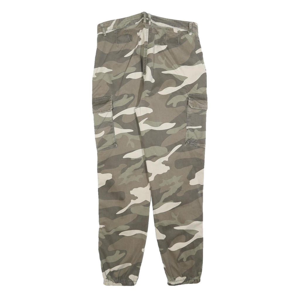TALLY WEIJL Mens Cotton Blend Regular Camouflage Cargo Trousers W32 L28 Elastic