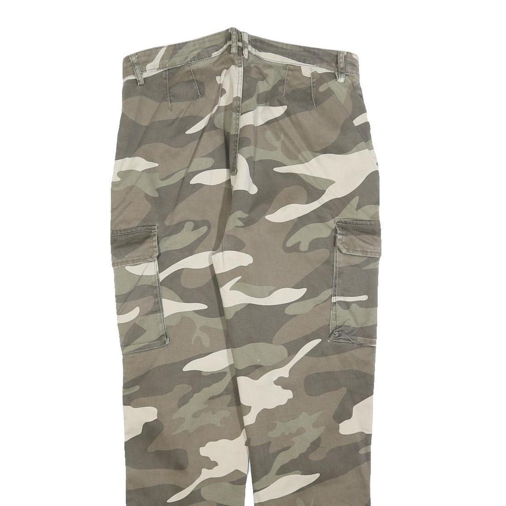 TALLY WEIJL Mens Cotton Blend Regular Camouflage Cargo Trousers W32 L28 Elastic