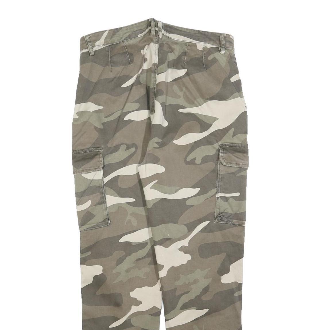 TALLY WEIJL Mens Cotton Blend Regular Camouflage Cargo Trousers W32 L28 Elastic