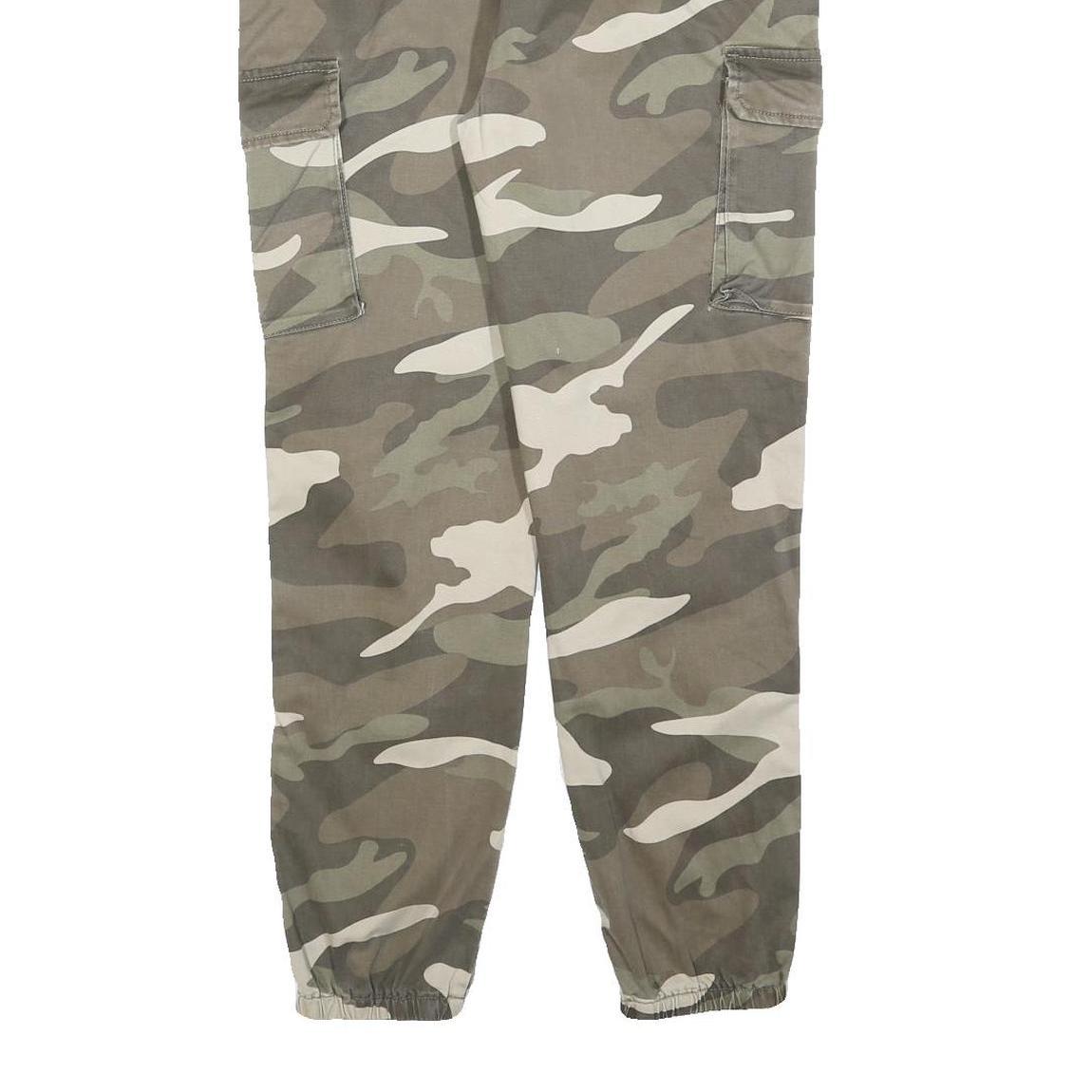 TALLY WEIJL Mens Cotton Blend Regular Camouflage Cargo Trousers W32 L28 Elastic