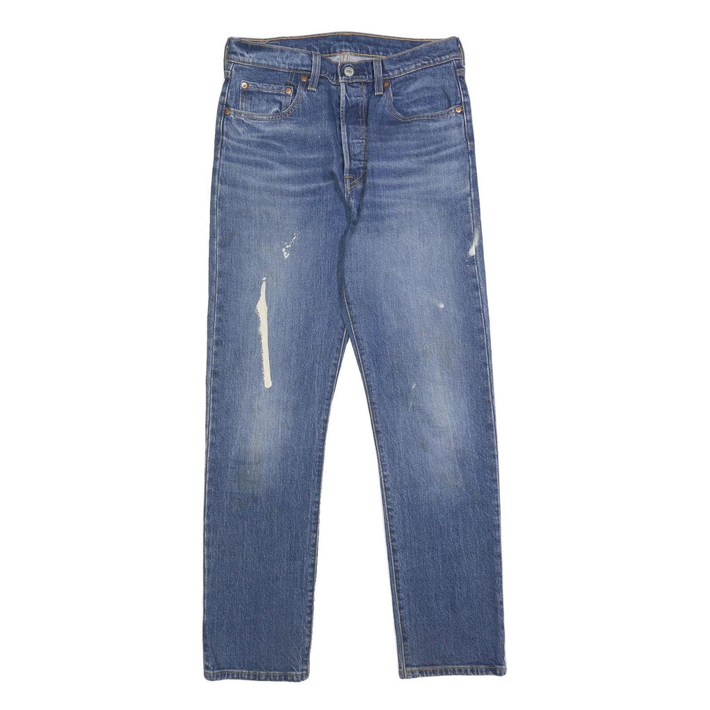 LEVI'S 501 Womens Jeans Blue Regular Straight Denim Medium W28 L30 Button