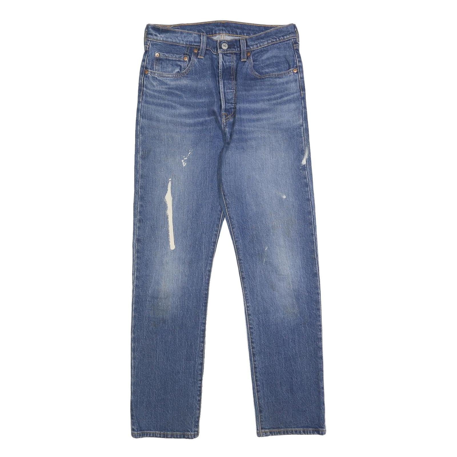 LEVI'S 501 Womens Jeans Blue Regular Straight Denim Medium W28 L30 Button