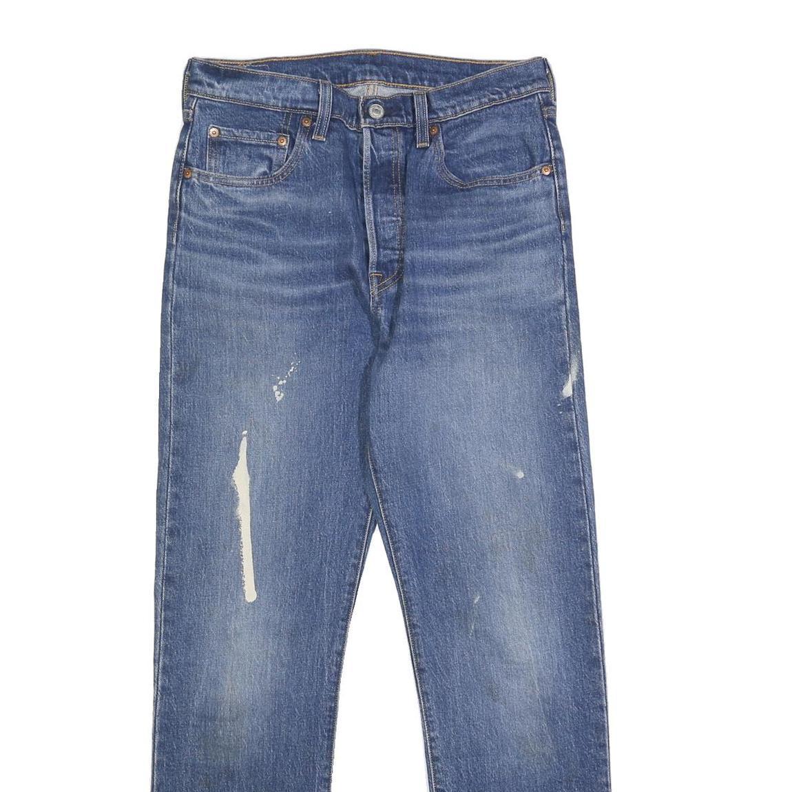 LEVI'S 501 Womens Jeans Blue Regular Straight Denim Medium W28 L30 Button