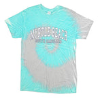GILDAN Mens Blue & White Myrtle Beach Tie Dye T-Shirt M Short Sleeve Crew Neck