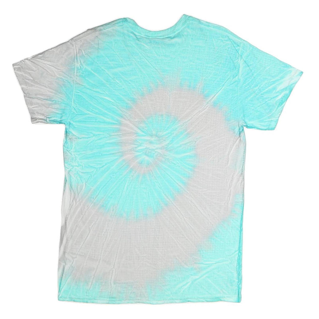 GILDAN Mens Blue & White Myrtle Beach Tie Dye T-Shirt M Short Sleeve Crew Neck
