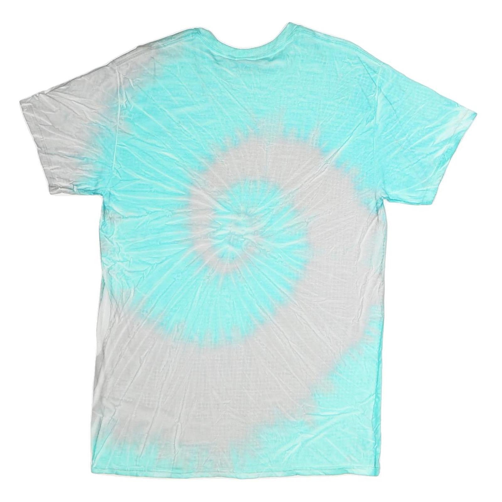 GILDAN Mens Blue & White Myrtle Beach Tie Dye T-Shirt M Short Sleeve Crew Neck