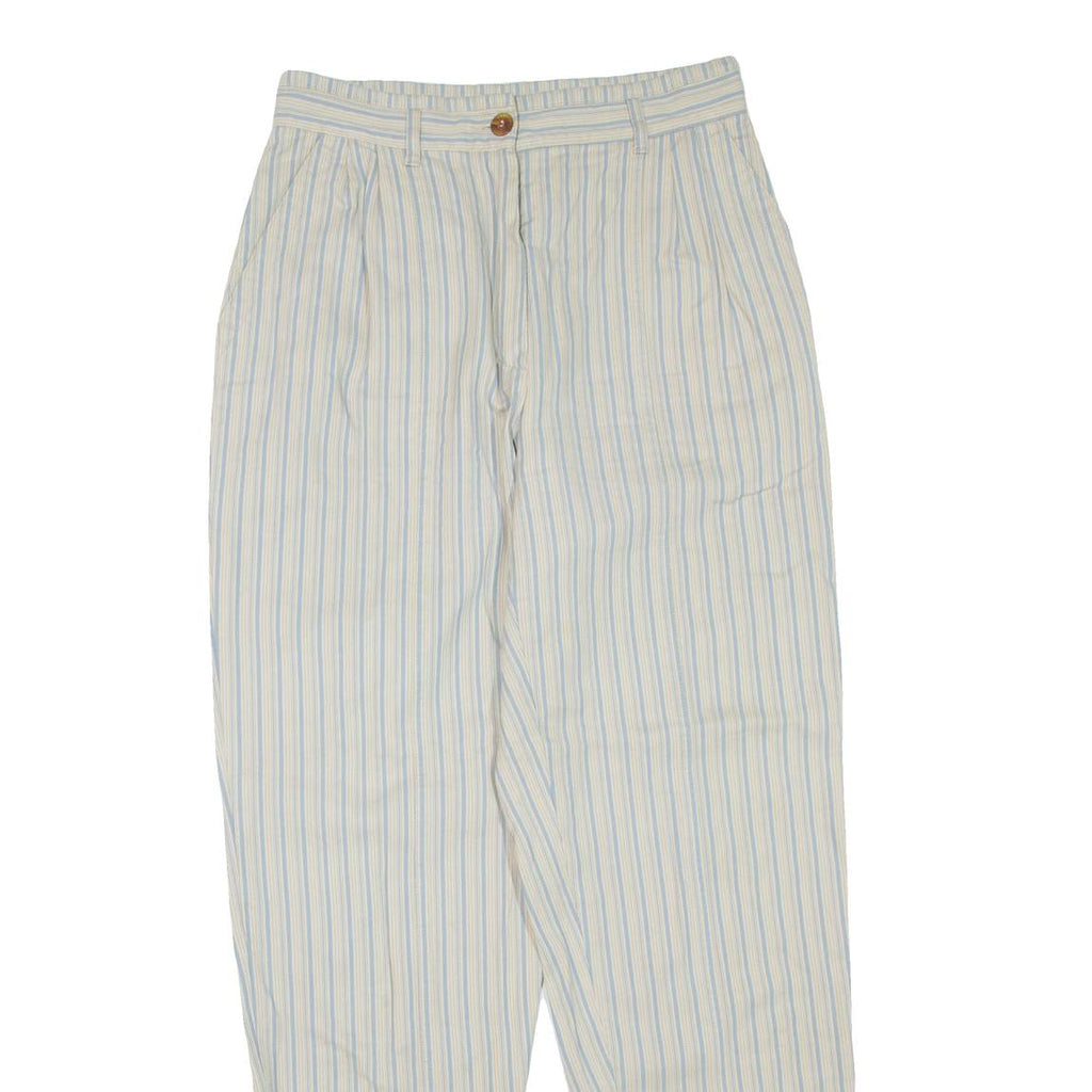 Striped Mens Trousers Beige Regular Tapered W28 L30