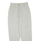 Striped Mens Trousers Beige Regular Tapered W28 L30