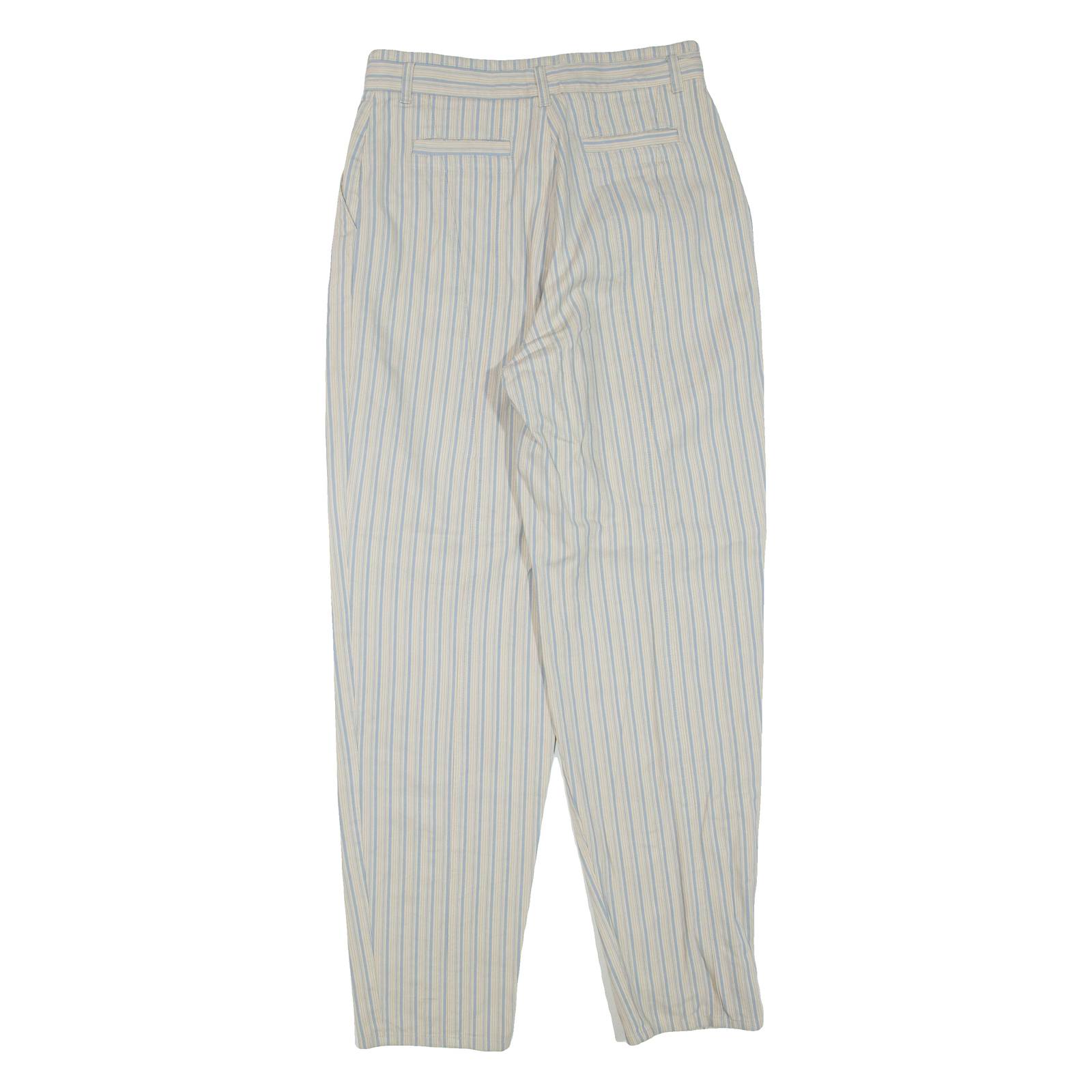 Striped Mens Trousers Beige Regular Tapered W28 L30