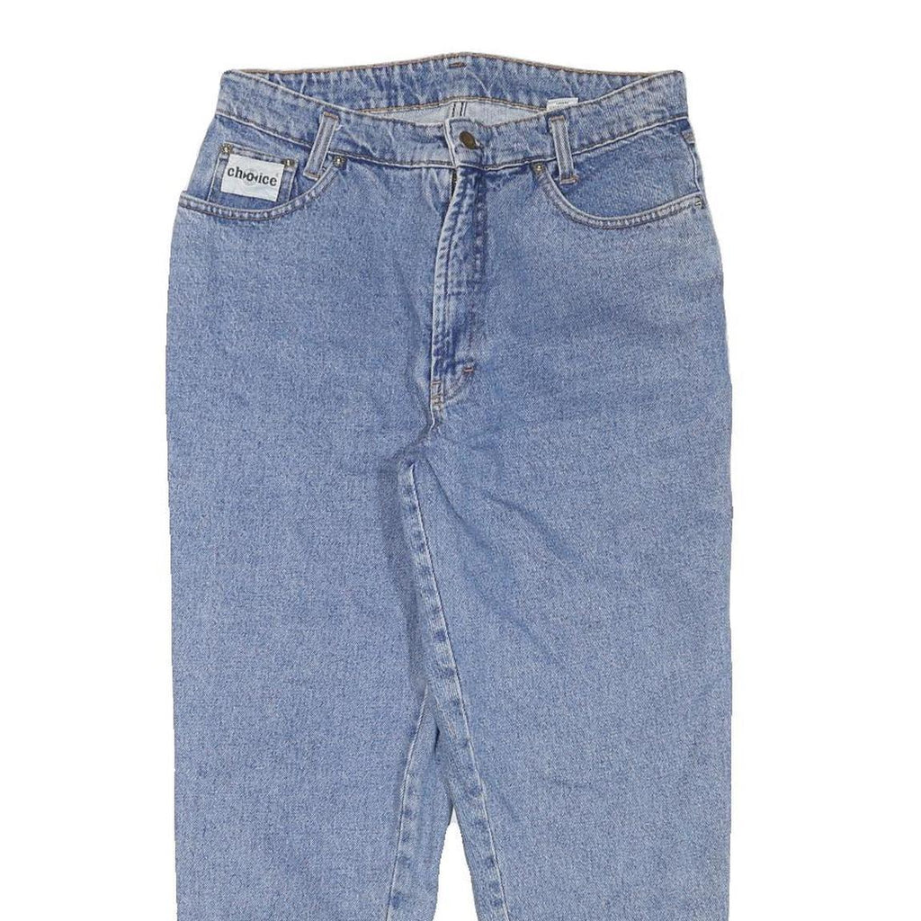 CHOICE Mens Relaxed Light Blue Denim Jeans W30 L26 Classic Cotton Blend Zip