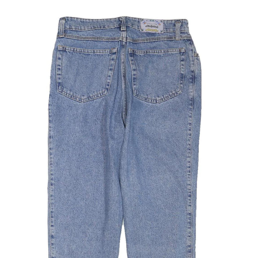 CHOICE Mens Relaxed Light Blue Denim Jeans W30 L26 Classic Cotton Blend Zip