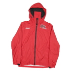 ASICS Womens Red Track Field Zip Jacket XS Polyester Blend Sport Outerwear