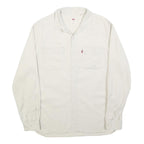 LEVI'S Mens White Cotton Shirt M Casual Long Sleeve Button Pocket Classic