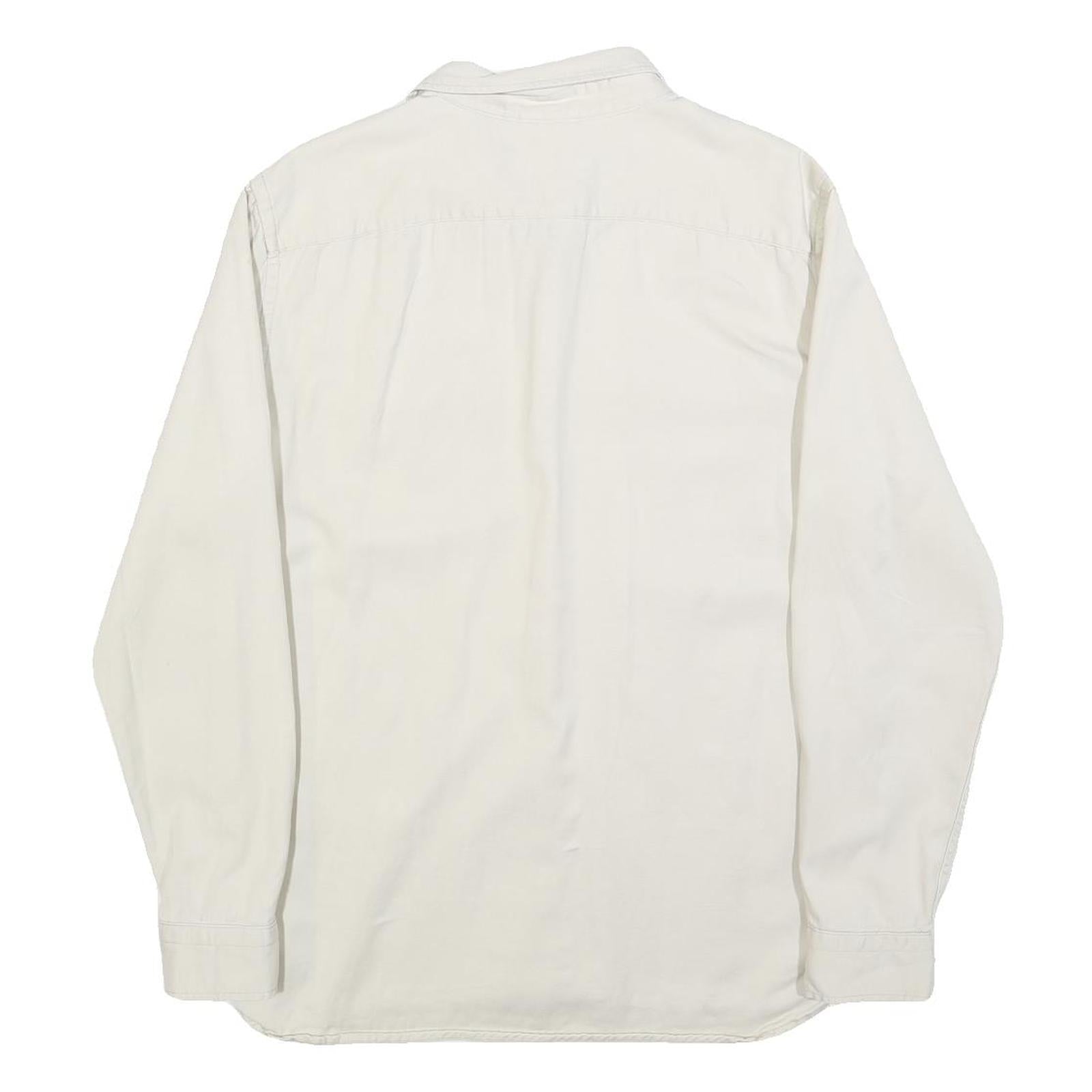 LEVI'S Mens White Cotton Shirt M Casual Long Sleeve Button Pocket Classic