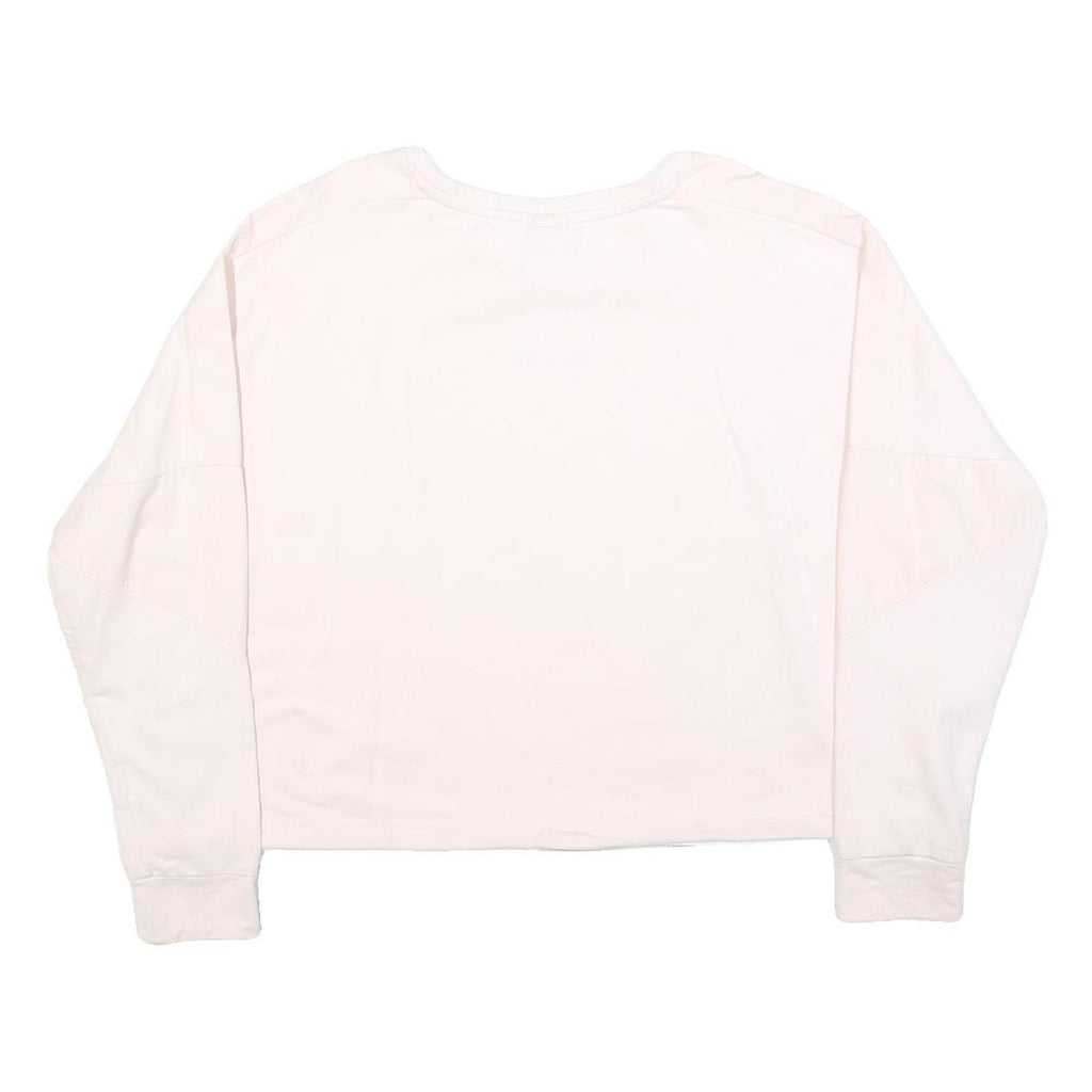 PUMA Womens White Crew Neck Sweatshirt S Cotton Blend Lightweight Pullover