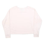 PUMA Womens White Crew Neck Sweatshirt S Cotton Blend Lightweight Pullover