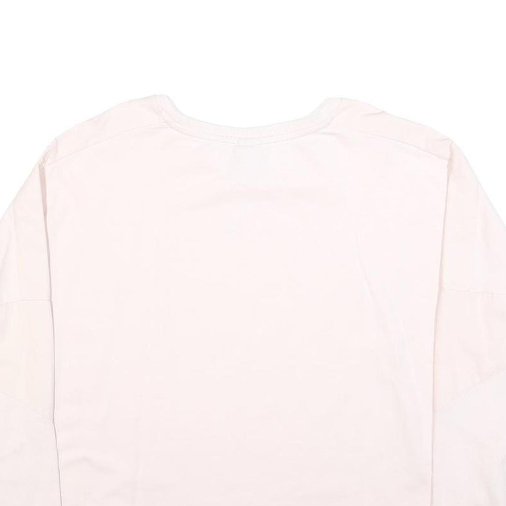 PUMA Womens White Crew Neck Sweatshirt S Cotton Blend Lightweight Pullover