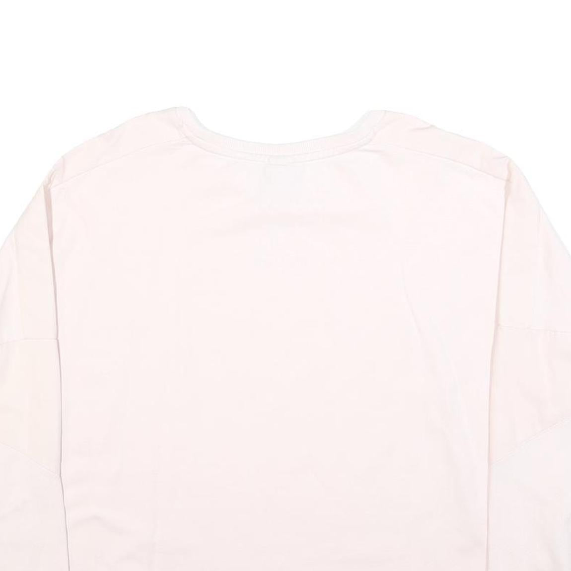 PUMA Womens White Crew Neck Sweatshirt S Cotton Blend Lightweight Pullover