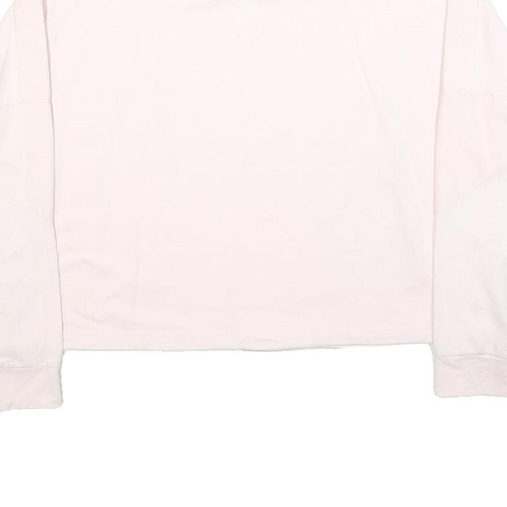 PUMA Womens White Crew Neck Sweatshirt S Cotton Blend Lightweight Pullover