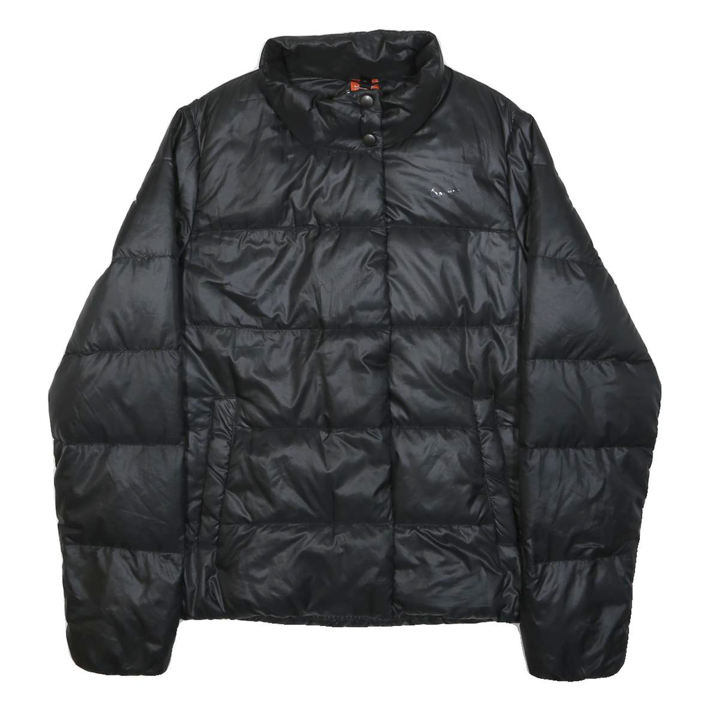 NIKE Womens Black Jacket L Polyester Quilted Puffer Zip Closure Casual Outerwear
