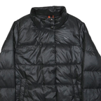 NIKE Womens Black Jacket L Polyester Quilted Puffer Zip Closure Casual Outerwear